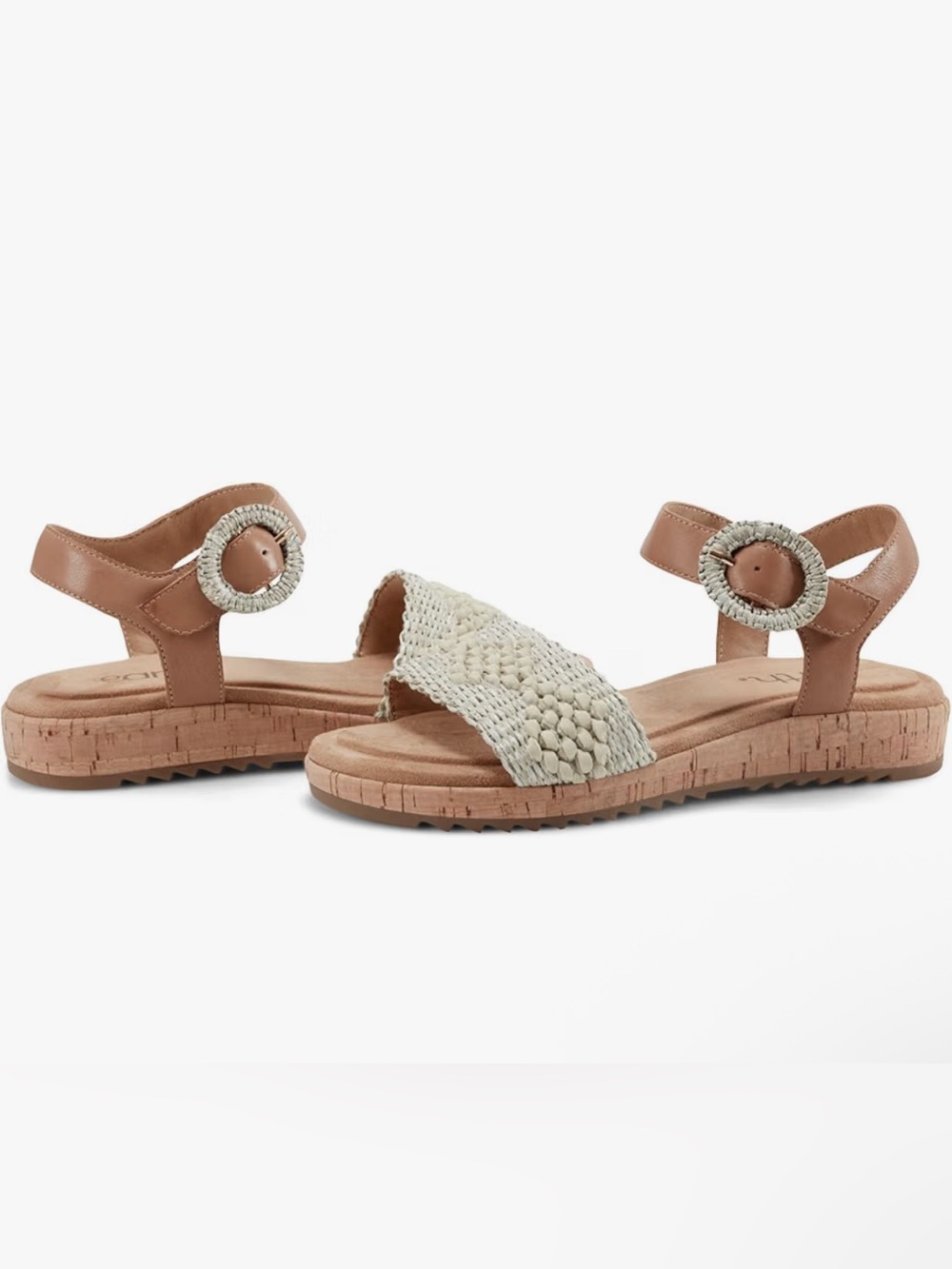 Earth Padma2 Platform Woven Cork Platform Sandals In Light Green Women’s Size 8M
